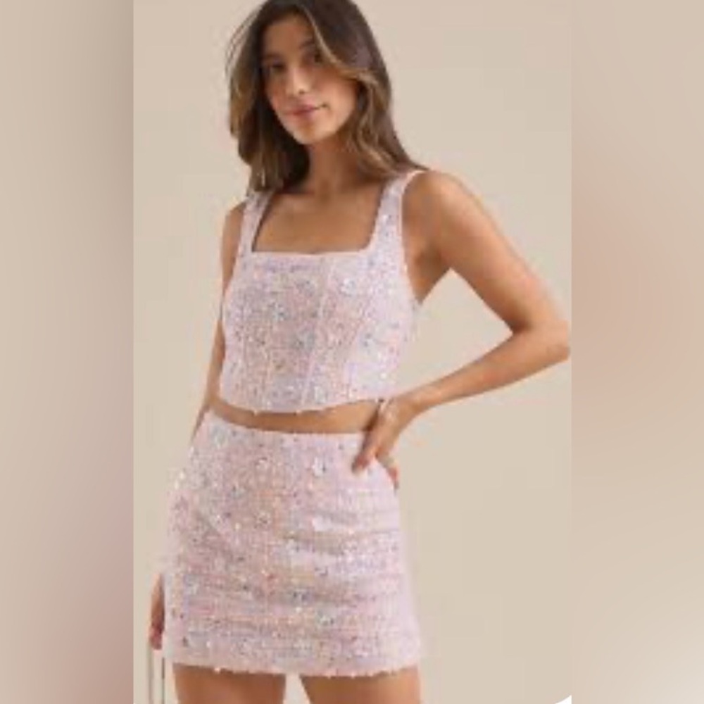 Altar'd State Blush Pink Garment Skirt set